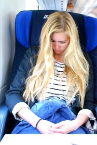 Unconscious enjoyment of Trenitalia amenities. 