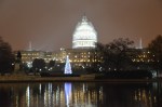 The under-construction Capitol after the tree lighting. 