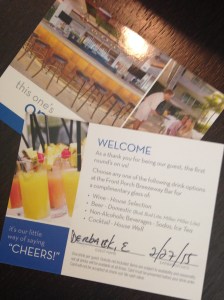 At check in, each guest is presented with a complimentary drink pass.