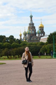 The view from the Field of Mars park of the Church on Spilled Blood.